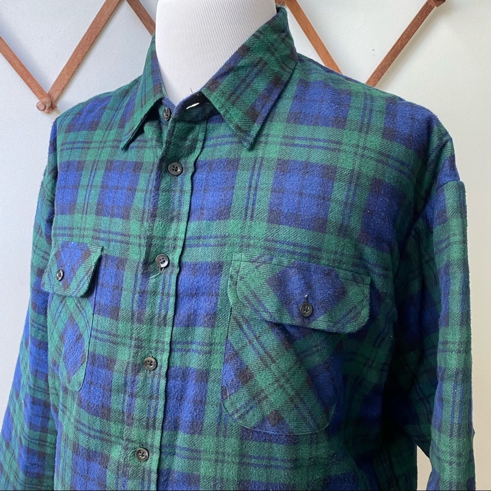Vintage Plaid Flannel Quilted Lined Shirt Jacket - Picture 3 of 12